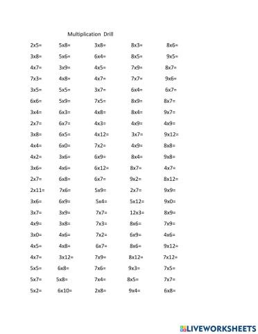 Multiplication Drill