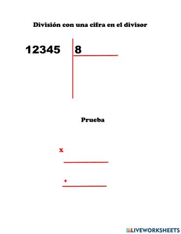 Divisiones con  una cifra en el divisor