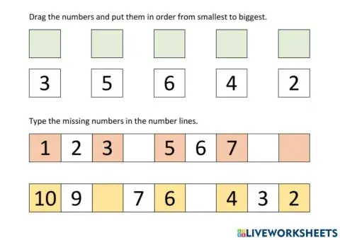 Putting numbers in order (1-10)