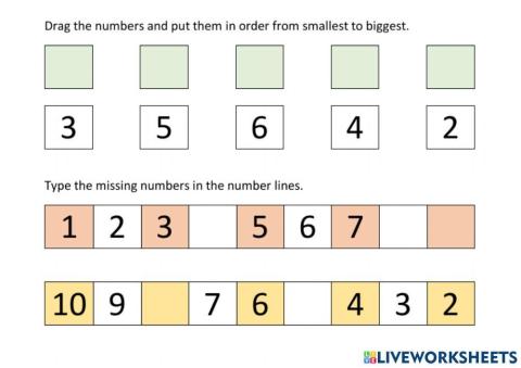 Putting numbers in order (1-10)