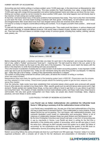 The history of accounting