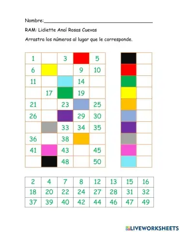 Números hasta el 50