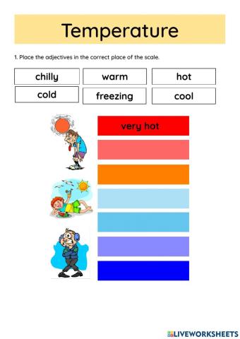 Temperature adjectives