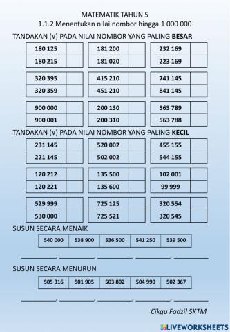 Matematik Tahun 5 1.1.2