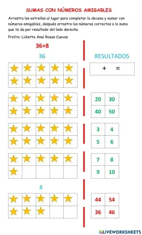 Sumas con numeros amigables