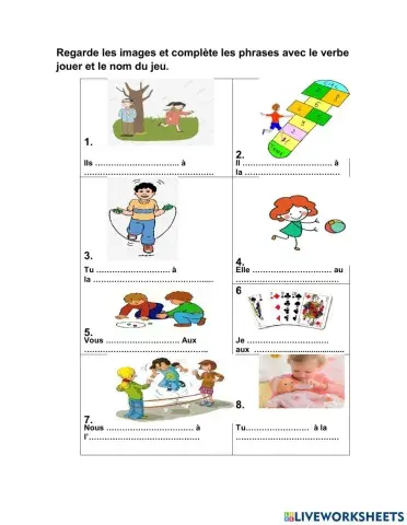 Le verbe jouer et les jeux.