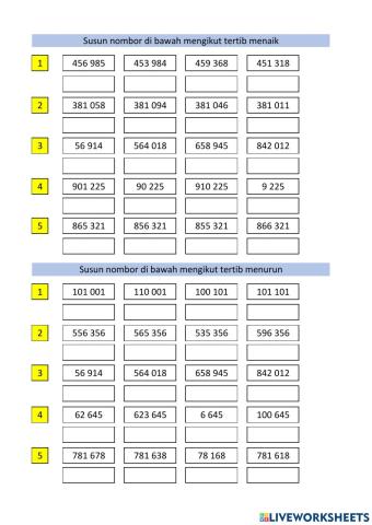Tertib menaik dan menurun