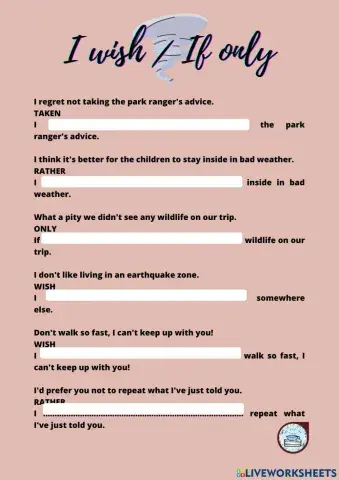 Wish and only rephrasing