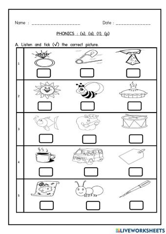 Phonic Year 1 s a t p