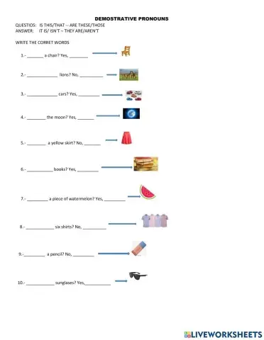 Demostrative pronouns