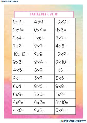 Quizz Tablas