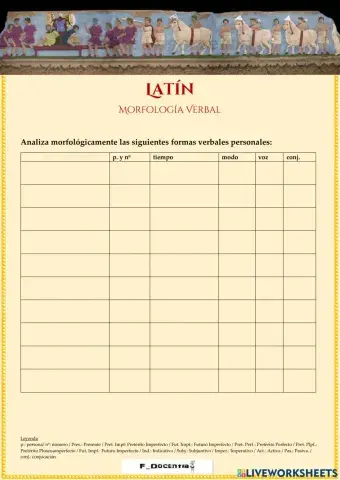 Analiza morfológicamente verbos conjugados en latín (10)