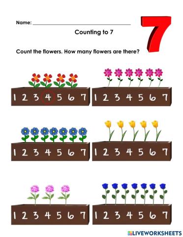 Number 7 Counting Worksheet 1