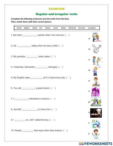 Regular and irregular verbs