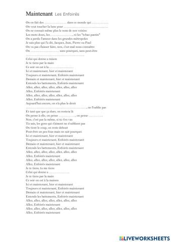 Chanson- Maintenant - Les enfoirés