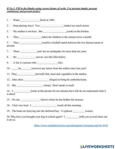 Present tenses review