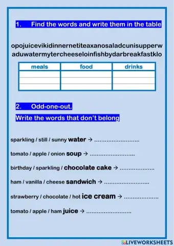 Food and drink - easy