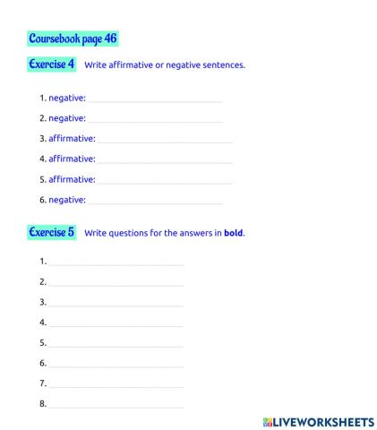 Page 46, exercises 4, 5, 6
