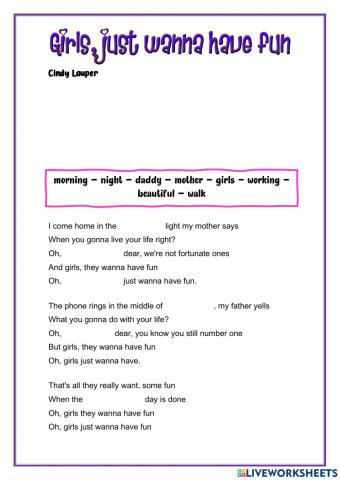 Girls just wanna have fun