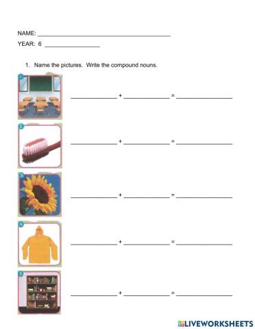 English year 6 Unit 1: Grammar (compound noun)