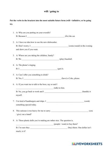 Future Simple and going to