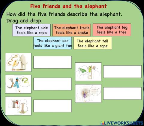 Five friends and the elephant