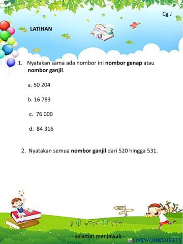 Nombor genap dan nombor ganjil