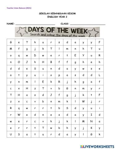 Days of the week