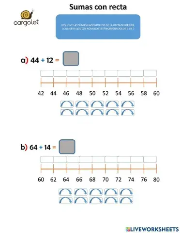 Sumas de 2 en 2 con recta