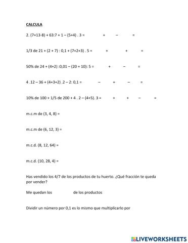 Operaciones combinadas y otros conceptos