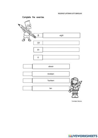 Whole number up to 20