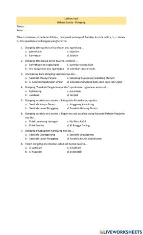 Soal LKDP Bahasa Sunda Kelas 7