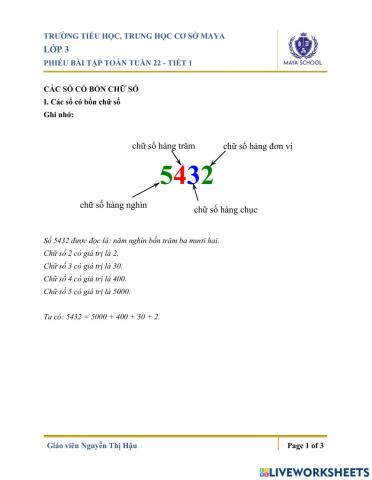 Số có  4 chữ số