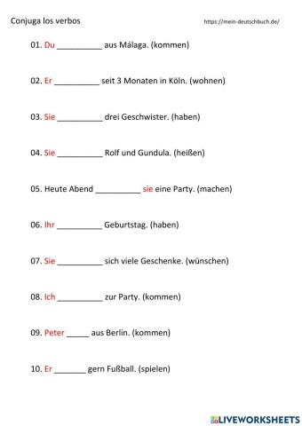 Verben - Konjugation