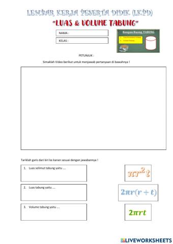 Luas dan Volume Tabung