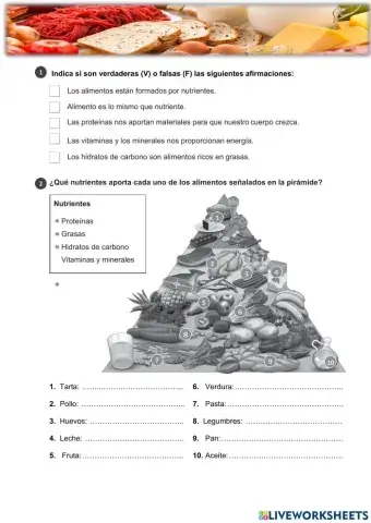 Alimentos y nutrientes