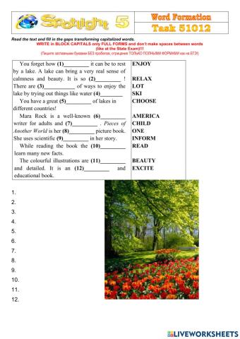 Spotlight 5 Task 51012