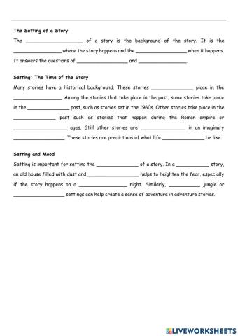 Setting of a story