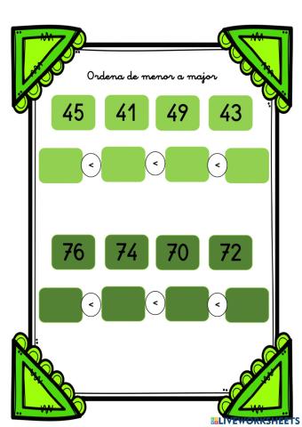 Ordenar de menor a major