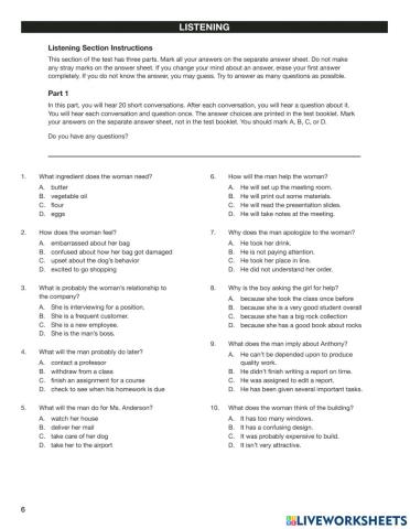 ECPE -sample test -listening