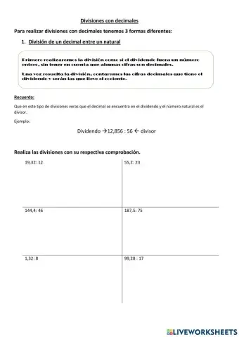 Divisiones con decimales