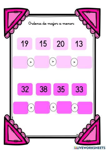 Ordenar de major a menor