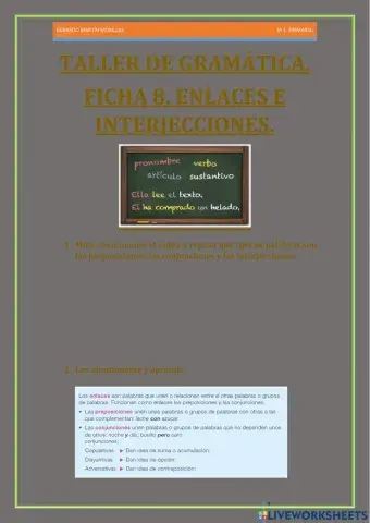Taller de gramática. Ficha 8.