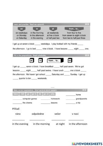 Prepositions of time