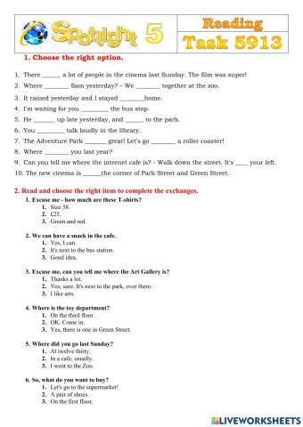 Spotlight 5 Task 5913