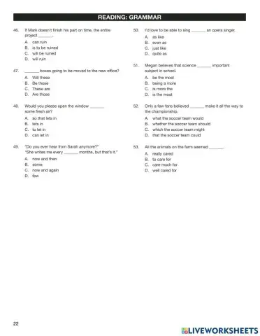 ECCE Sample test -Grammar-Vocabulary