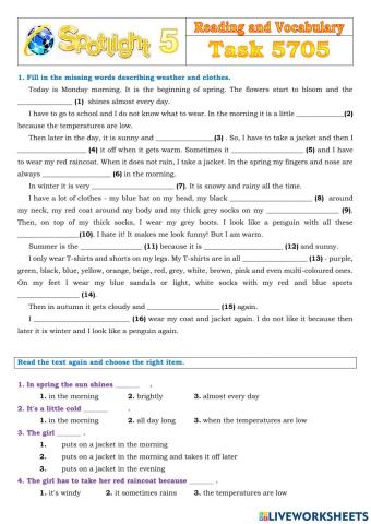 Spotlight 5 Task 5705