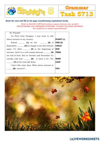 Spotlight 5 Task 5713