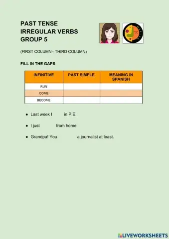 Past tense irregular verbs