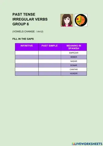 Past tense irregular verbs